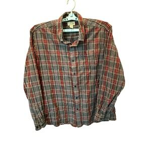 LL Bean XXL Mens Scotch Plaid Flannel Shirt Button Up Long Sleeve Cotton Casual